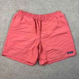 Patagonia Baggies Long Salmon Lined 7" Shorts Men's Size Large EUC 58034